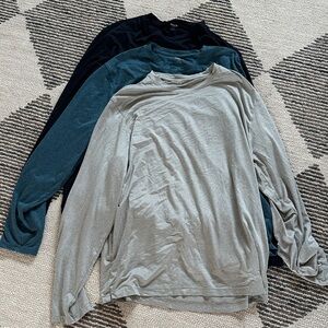 Men's Long Sleeve Shirt Set - Black, Teal, Gray